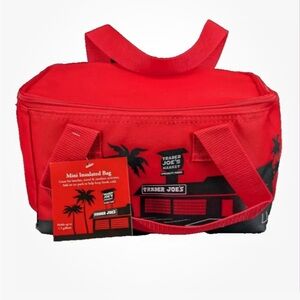 MINI RED Trader Joe's insulated bag cooler lunch tote Limited Edition Holidays